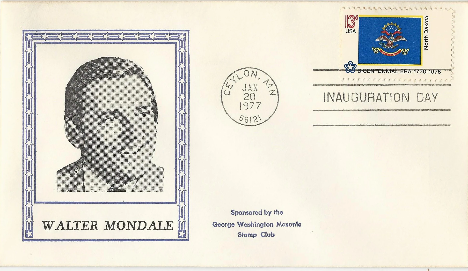 Inauguration VP Walter Mondale Postmark #1: Washington, DC&hellip;